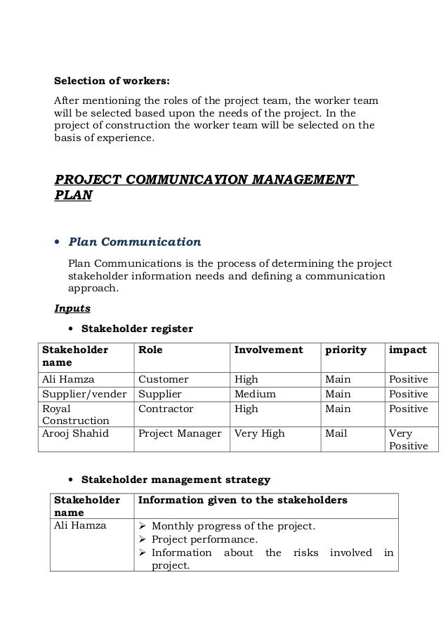 Project manager for house construction Project manager for house construction